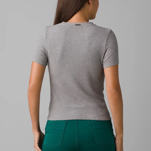 Prana foundation rib tee heather grey BNWT heather grey - Picture 2 of 3
